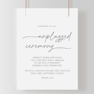 Gedempte Grijze Eenvoudige Minimalistische Ongekop Poster