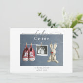 Gedempte grijze minimalistische zwangerschapsaanko kaart (Staand voorkant)