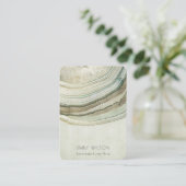 Gedempte groene Aqua Aqua Earthy Ketting Display Visitekaartje (Staand voorkant)