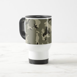 Gedempte groene camouflage reis koffie pendel dage reisbeker
