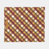 Gedempte herfstkleuren rood Sinaasappel groen geru Fleece Deken (Voorkant (Horizontaal))