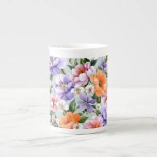 Gedempte kleurrijke bloemen Boho bloem Porselein Kop