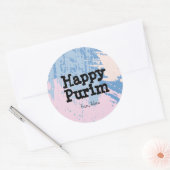 Gedempte kleurrijke Stroke Purim Sticker (Envelop)