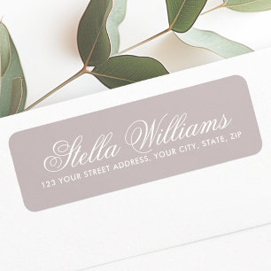 Gedempte lavendel calligrafie lettertype etiket