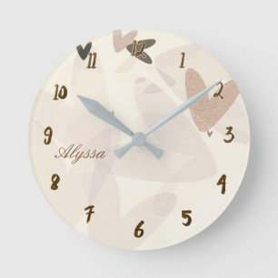 Gedempte Mod Harten Whimsical Ronde Klok