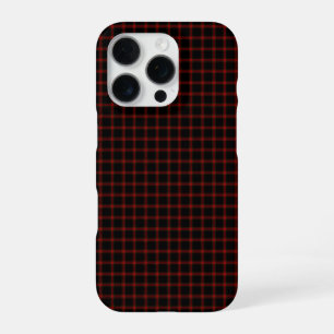 Gedempte monochromatische rode en zwarte geruite c iPhone 16 pro hoesje