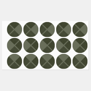 Gedempte Mos Kruis Patroon Stickers - Labels