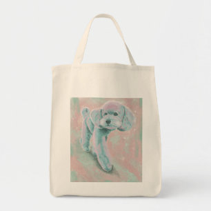 Gedempte Pastel Poodle Artistieke Illustratie Tas