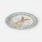 Gedempte Pastel Waterverf Bloemenkrans Pasen Papieren Bordje (Gekanteld)