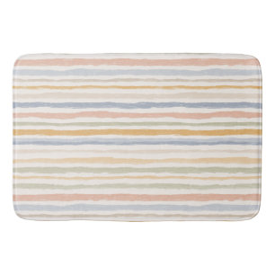 Gedempte Pastel Waterverf Gestreept Minimal Modern Badmat