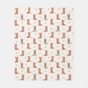 Gedempte Pastels Kerstvakantie Westerne Laarzen Sc Fleece Deken