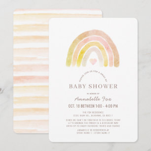 Gedempte regenboog Waterverf roze drive-by Baby sh Kaart