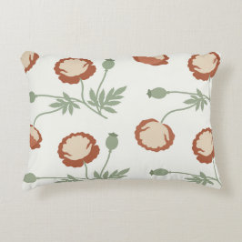 Gedempte Roest Poppy Bloemaccent Kussen