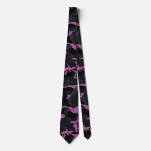 Gedempte Roze Highlights Camo Stropdas
