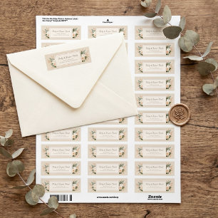Gedempte Salie Botanisch Gouden Frame Retouradres Etiket