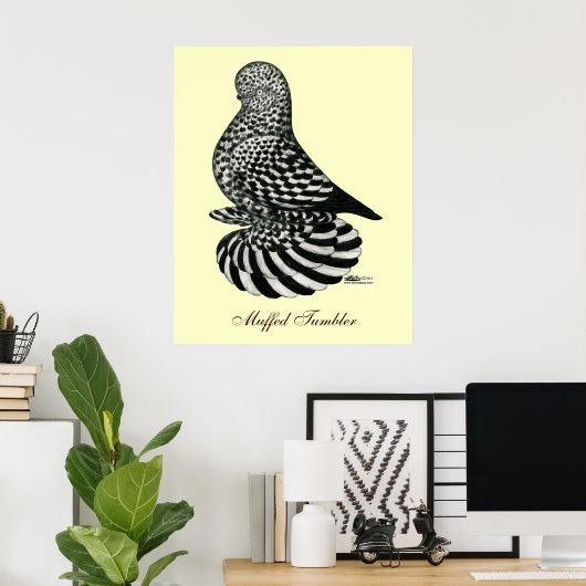 gedempte spattuimelduif poster (Thuiskantoor)