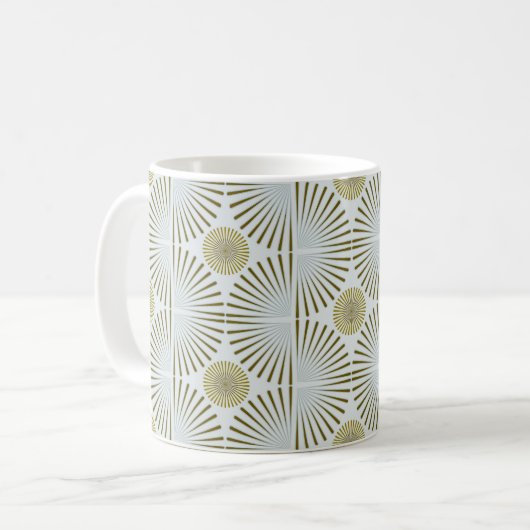 Gedempte tribal geometrisch koffiemok (Voorkant links)