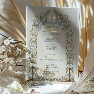 Gedempte Victoriaans Royal Elegance bruiloft uitno Folie Uitnodiging