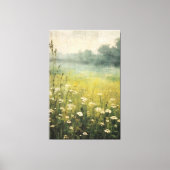 Gedempte weide Abstract Wildflower Olieverfschilde Canvas Afdruk (Voorkant)