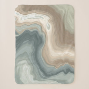 Gedempte zachte blauwe groene bruine abstracte kus sherpa deken