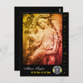 Gedenk- of rouwkaart, persoonlijk, engel briefkaart (Voorkant / Achterkant)