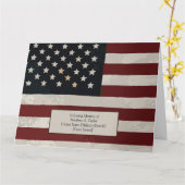 Gedenk Oude Amerikaanse Vlag Veteranen Dag Kaart (Gele Bloem)