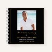 Gedenkboek met foto's voor rouwbezoekers ter naged notitieboek (Voorkant)