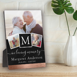 Gedenkcollage met foto's voor een rouwdienst of he fotoplaat