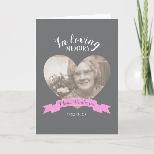 Gedenkdienst foto roze lint programma (Voorkant)