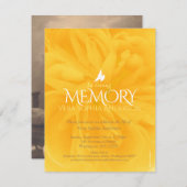 Gedenkdienst geel roos begrafenisuitnodigingen kaart (Voorkant / Achterkant)
