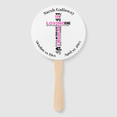 Gedenkdienst of viering van het leven hand fan handwaaier (Voorkant)