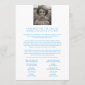 Gedenkdienst paarse roos begrafenisprogramma programma (Achterkant)