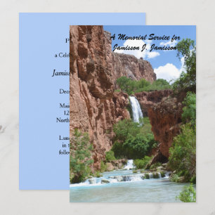 Gedenkdienst, waterval, rode kliffen zuidwesten kaart