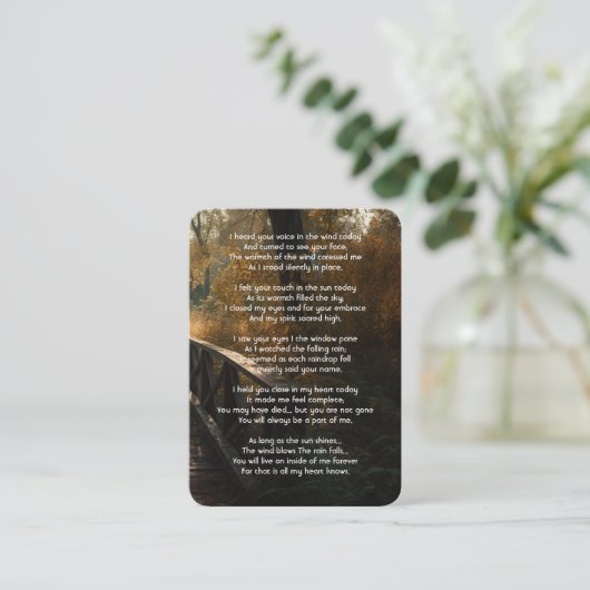 Gedenkfoto Gebedsbrug Natuur Landschap Visitekaartje (Staand voorkant)