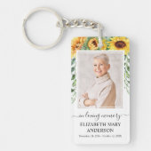 Gedenkfoto in Loving Memory Zonnebloem Sleutelhanger (Voorkant)