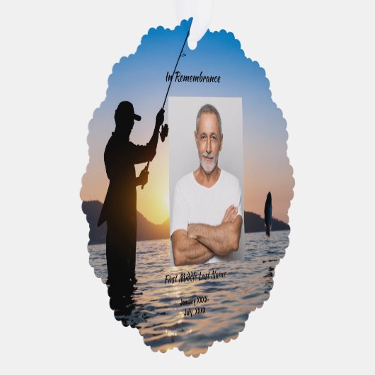 Gedenkfoto Viering van het leven Keepsake Ornament Kaart (Rechts)