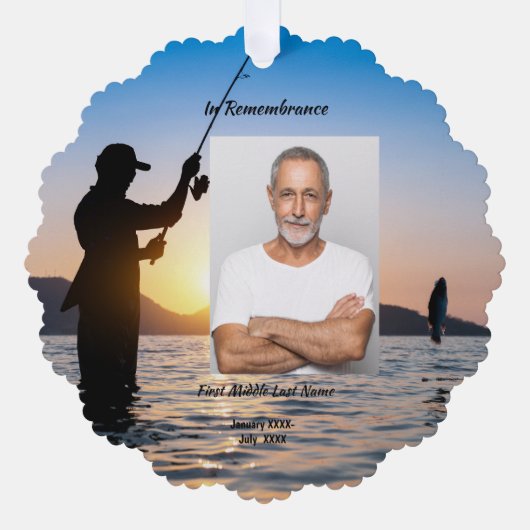 Gedenkfoto Viering van het leven Keepsake Ornament Kaart (Voorkant)