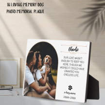 Gedenkplaat met foto van hond - Op maat gemaakt G
