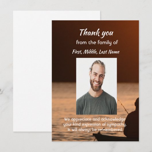 Gedenkteken Dank u Gevist visser Bedankkaart (Voorkant / Achterkant)