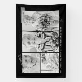 Gedenkteken Eenvoudig Modern 4 Fotorooster Spandoek (Verticaal)