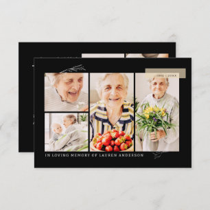 Gedenkteken Eenvoudig Modern 7 Foto Grid Gebed Bedankkaart