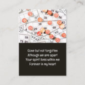 Gedenkteken Herdenking Pocket Keepsake Bingo spel Visitekaartje (Voorkant)