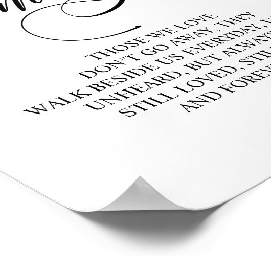 Gedenkteken in onze harten ter liefdevolle herinne poster (Hoek)