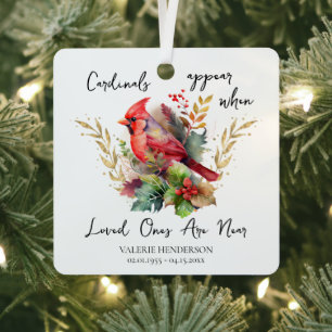 Gedenkteken Keepsake Kardinalen verschijnen Metalen Ornament