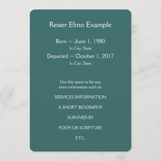 gedenkteken programma (Achterkant)