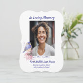 Gedenkteken, Viering van het Leven, Dienst Bluebir Kaart (Staand voorkant)