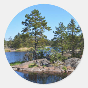 gedenkwaardige momenten Zweden schandinavia fjord Ronde Sticker