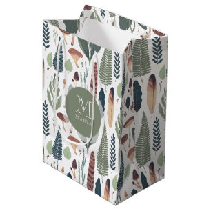 Gedesnoteerde herfstkleuren snijpatroon van bossen medium cadeauzakje