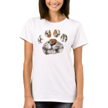 gedessiceerd tijgerpaw t-shirt voor dames