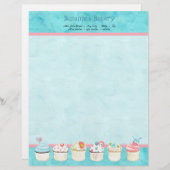 Gedestilleerde cupcakes, aangepaste taart, kantoor custom briefhoofd (Voorkant / Achterkant)